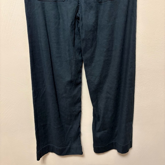 Anthropologie Maeve The Colette Cropped Linen Wide-Leg Pants Black Size 30 - Picture 9 of 11